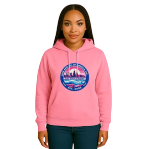 Sweat à capuche rose brodé pour femme, pull décontracté à manches longues, streetwear quotidien, vêtement confortable pour un style de vie actif - Product Image 1