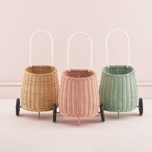 Ensemble de valises chariot en rotin pour enfants, avec panier à roulettes, accessoires inclus, prix le plus bas - Product Image 4