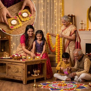 Support de bougie artisanal en laiton, écologique et durable, design floral Gota Patti moderne et luxueux, traditionnel pour la maison, idéal pour Diwali - Product Image 3