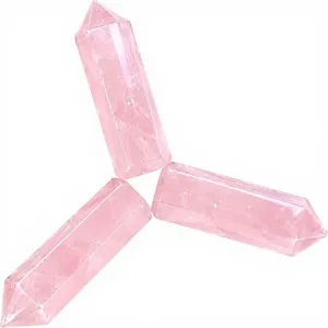 Punta de Cuarzo Rosa Natural Pulida, Gema Rosa, Proveedor Mayorista a Granel para Manualidades, Rejilla de Cristal DIY - Product Image 4
