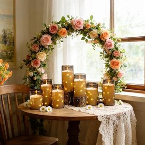 Set di 12 Candele LED Senza Fiamma con Timer, Atmosfera Romantica, Decorazione per la Casa, Candele Acriliche Stabili con Effetto Tremolante - Product Image 5