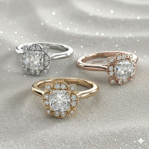 Bague de fiançailles de style vintage inspirée de l'Art Déco avec diamant serti à griffes certifié, design de luxe - Product Image 2