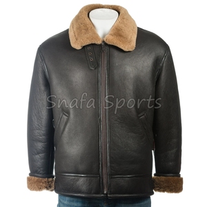 Good Quality Factory Sourcing Solid Color Genuine Leather <b>Jacket</b> <b>with</b> Front <b>Pockets</b> and Zip Closure - Product Image 2