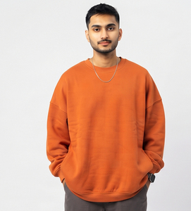 Sudadera de Forro Polar Impermeable para Hombre, Cuello Redondo, Oversize, Lisa, Manga Regular, Ajuste Holgado, Algodón, Invierno - Product Image 5
