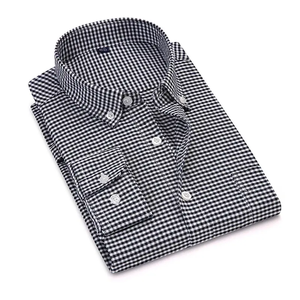 Deep Navy Textured Men’s Shirt Cotton Poplin Full Sleeve Smooth Woven Fabric Refined Collar Work Uniform Tops - Product Image 3
