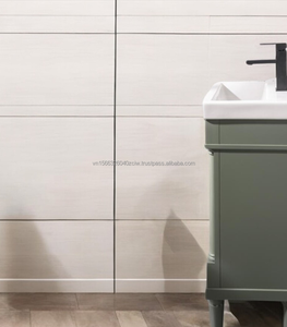 Meuble-lavabo moderne pour petite salle de bain avec vasque intégrée, 17 pouces, sur pied, en bois massif et contreplaqué, avec tiroirs à fermeture douce - Product Image 5