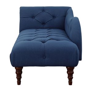 1 pezzo moderno blu tradizionale tappezzeria Chaise Lounge con bottone trapuntato dettaglio rifinitura Espresso gambe Comfort soggiorno mobili - Product Image 5
