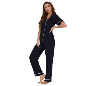 Camisones de Seda Personalizados al por Mayor, Conjuntos de Pijamas para Mujer, Transpirables, Conjunto de 2 Piezas para Mamá, Ropa de Dormir, Ropa de Casa para Mujer y Niña - Product Image 3