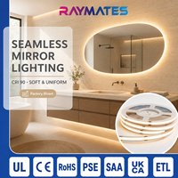 Vente en gros de bande lumineuse LED COB RAYMATES avec adhésif, 12V 24V, flexible, pour la décoration de la maison et l'éclairage des armoires, UL CE RoHS