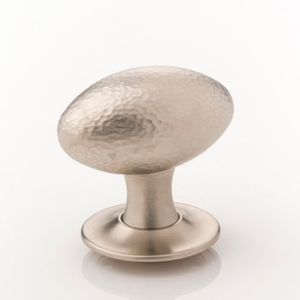 Intricately hammered solid <b>brass</b> oval door <b>knob</b> with tapered Metal <b>Knobs</b> - Product Image 1