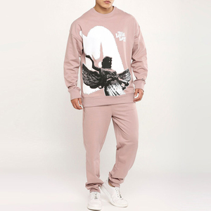 Ensemble de survêtement pour homme à manches longues, nouvelle collection, séchage rapide, vêtements de sport respirants avec logo imprimé, pantalon de survêtement et sweat-shirt, vente flash - Product Image 2