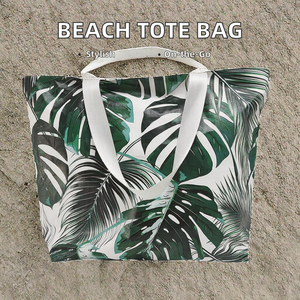 Bolso de playa de verano para mujer, gran capacidad, con asa de cuerda de algodón, portátil, de poliéster, con cremallera, de lona, con cadena, al por mayor para vacaciones 06 - Product Image 3