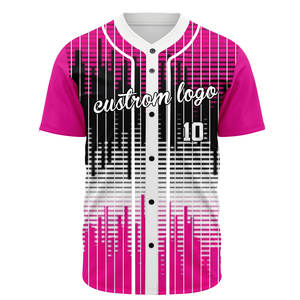 Maillots de baseball personnalisés pour hommes, imprimés par sublimation numérique, 100 % polyester, col rond, uniforme de softball - Product Image 4
