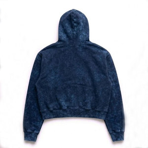 เสื้อฮู้ดซิปเต็มตัวสำหรับผู้ชาย ปักโลโก้ตามสั่ง ผ้าฝ้ายฟลีซรักษ์โลก คุณภาพสูง หนานุ่ม สไตล์วินเทจ ล้างสีแบบแอซิดวอช - Product Image 2