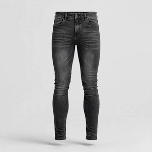 Jean en denim coupe droite pour homme, coupe régulière, poids moyen, respirant, en coton délavé, style streetwear décontracté, hip-hop, haute qualité - Product Image 3