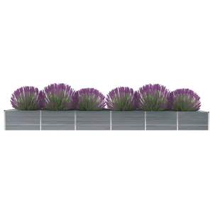 Lit surélevé de jardin en acier galvanisé 189 "x 31.5" x 17.7 "Gris - Product Image 1