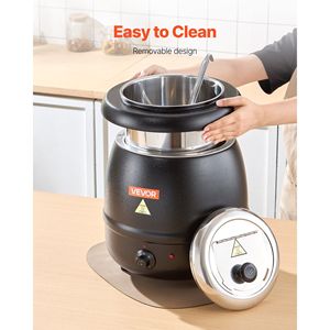 Scaldavivande Elettrico Commerciale 10QT in Acciaio Inox 304 con Pentola Interna Rimovibile, Attrezzatura per Mantenere Caldo 95~176°C - Product Image 6