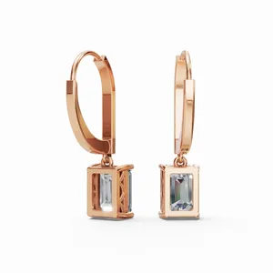 Pendientes de Aro Redondos y Radiantes Forever con Diamantes Creados en Laboratorio en Oro Rosa de 18K con Certificación IGI y Claridad VVS - Product Image 2