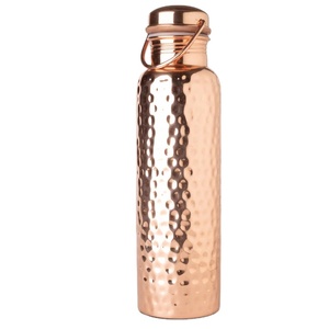 Vasos de la mejor calidad, vasos de matraz Ayurvédico de cobre puro martillado a mano, bebida directa para correr al aire libre, caliente - Product Image 3