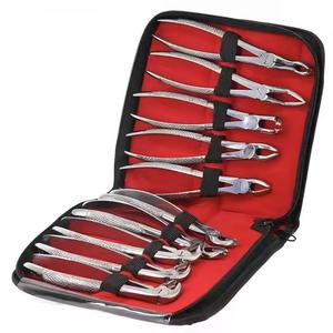 Dental Orthodontic Pliers Kit Stainless Steel Manual Tooth Extracting Forceps <b>Set</b> Class I Grip Red <b>Case</b> - Product Image 1