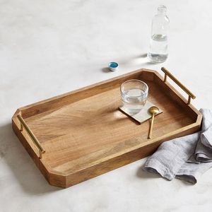 Premium Wooden Serving <b>Tray</b> With Handles For Kitchen Breakfast Coffee Tea <b>Snacks</b> And Home Dining Decor - Product Image 1