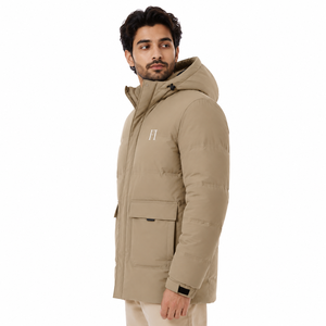 Heavyweight Padded Parka Streetwear Outerwear Custom <b>Men</b> Hooded Insulated Winter Jacket Oversized Zip Up <b>Men's</b> Jackets OEM Bulk - Product Image 4