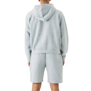 OEM Customized Unisex <b>Zip</b>-<b>up</b> Hoodie Short Sets 100% Cotton Sweatsuit for Casual Summer Jogging <b>Men's</b> Unisex Custom Summer Shorts - Product Image 4