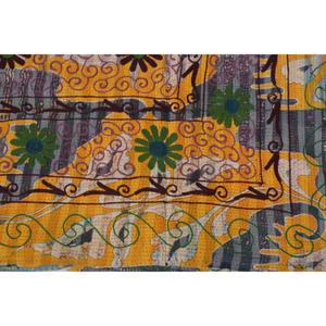 Colcha Lavinas Kantha Suzani Bordada a Mano, Colcha Floral de Algodón Vintage, Manta Boho India, Ropa de Cama Lavable - Product Image 6