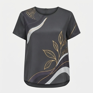 Vente en gros de t-shirts pour femmes de haute qualité, nouveau design, motif uni, vêtements d'été, manches courtes, col rond, anti-rides, service OEM - Product Image 1