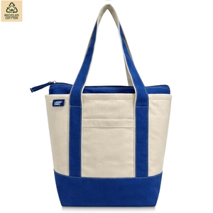 380 GSM Cotton Canvas Insulated Cooler Tote <b>Bag</b> Food <b>Cooling</b> 34x15x26 cm Custom Logo Wholesale OEM Bulk Order Model SS224-12oz - Product Image 2
