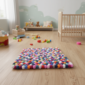 Tapis en feutre rectangulaire de style bohème - Product Image 3