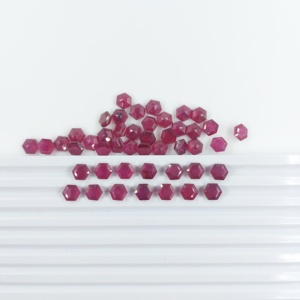 Rubis naturels de Bangkok calibrés, hexagones de 8 mm, pierres précieuses de rubis naturelles facettées pour la fabrication de bijoux, prêtes à l'emploi - Product Image 6