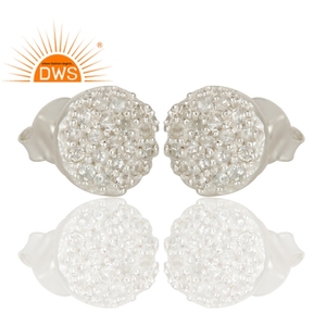 Última tendencia de plata esterlina fina Topacio blanco natural Piedra preciosa Stud Pendiente Fabricante de joyería personalizada - Product Image 4