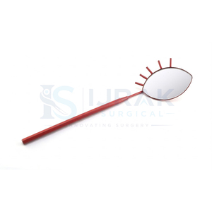 Handheld Inspection <b>Mirror</b> 3X Magnifying Chrome Finish Single Side Red Handle - Product Image 2