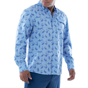 Chemise de pêche d'été légère personnalisée à manches longues, protection solaire UPF 50+, coupe-vent, séchage rapide, design tactique à boutons sur le devant - Product Image 1