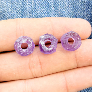 12mm Amethyst Raw Rough Gemstone <b>Bead</b> <b>Large</b> Hole 4mm Drilled Natural Stone Nugget DIY Jewelry Making Craft Wholesale Supply - Product Image 2