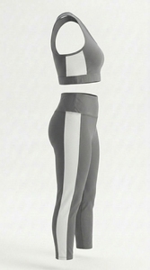 Ensemble de yoga 2 pièces pour femme, vêtements de sport sans couture, leggings de yoga très extensibles et haut court, tenue de fitness - Product Image 2