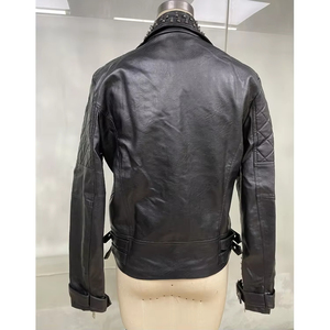 Faux Leather Motorcycle Biker Racer <b>Jacket</b> <b>Punk</b> Street Style Studded - Product Image 2