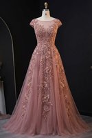Handgefertigter, schwerer, perlenbesetzter Mesh-Stoff, luxuriöser, 100 % Polyester, schlichter blauer Pailletten-Abendkleid in Trompeten-/Meerjungfrauenform mit Schleppe