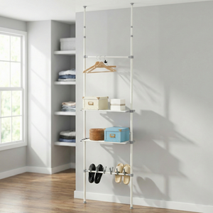 Estante de Almacenamiento para el Hogar de Cuatro Niveles, Telescópico, Apilable, Portátil, de Hierro, No Plegable, de la Mejor Calidad y Durabilidad, Moderno y Fácil de Montar - Product Image 1