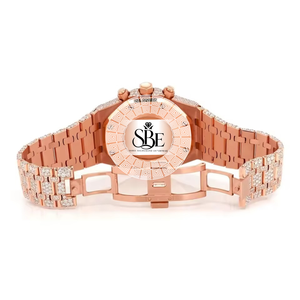 Montre Diamant Blanc Glacé de Qualité Exceptionnelle, Boîtier en Acier Inoxydable, Mouvement Quartz ETA, Verre Saphir, Idéale pour les Événements et Soirées - Product Image 4