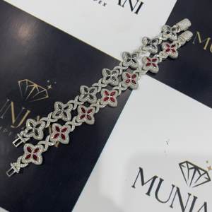 Nuevo Estilo, Joyería Hip-Hop de 8mm, Cadena Colorida con Trébol de Cuatro Hojas, Plata S925, Diamante Moissanita VVS, Pulsera de Cadena Cubana para Mujer - Product Image 6