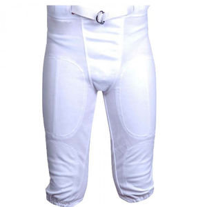 Mens White Padded American Football Pants Belt Closure Fitted <b>Athletic</b> Practice Game Performance Sportswear All Season Wear team - Product Image 1