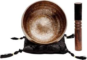 ชุดขันเสียงทิเบต Omm Sound - ขันทองเหลืองแท้ทำมือสไตล์อาร์ตเดโคสำหรับการทำสมาธิ เหมาะสำหรับเทศกาลอีสเตอร์ วันรับปริญญา และวันเกิด - Product Image 2