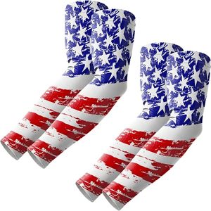 American Flag Printed <b>Arm</b> <b>Sleeves</b> UPF50+ Sun Protection <b>Compression</b> Cooling <b>Sleeve</b> for Men Outdoor Sports - Product Image 1