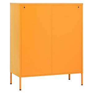 Gabinete de Almacenamiento de Acero Amarillo Mostaza para Sala de Estar, 31.5x13.8x40.0 Pulgadas - Product Image 6