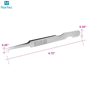 Top Trendy Product Eyelash Grafted Tweezers Set In Silver Color Angled Curved For Volume Tweezers For Lashes Extension - Product Image 2