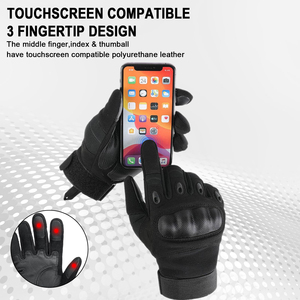 Guantes de Motocicleta de Cuero y Poliéster Premium, Palma Reforzada, Transpirables, Cómodos y con Protección para Motociclismo Urbano, Carreras y Deportes - Product Image 4