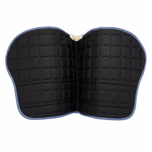 Tapis de selle matelassé gris avec doublure en tissu, sangles de sangle élastiques, équipement de protection classique polyvalent pour la compétition d'équitation OE - Product Image 3
