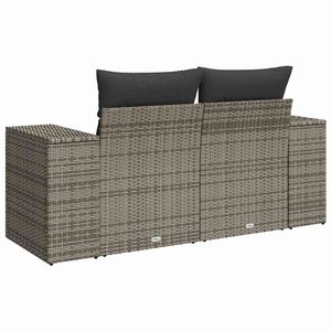 Sofá de Jardín de Ratán PE Gris con Patas Ajustables Medianas, Muebles de Exterior Cómodos y Elegantes - Product Image 6